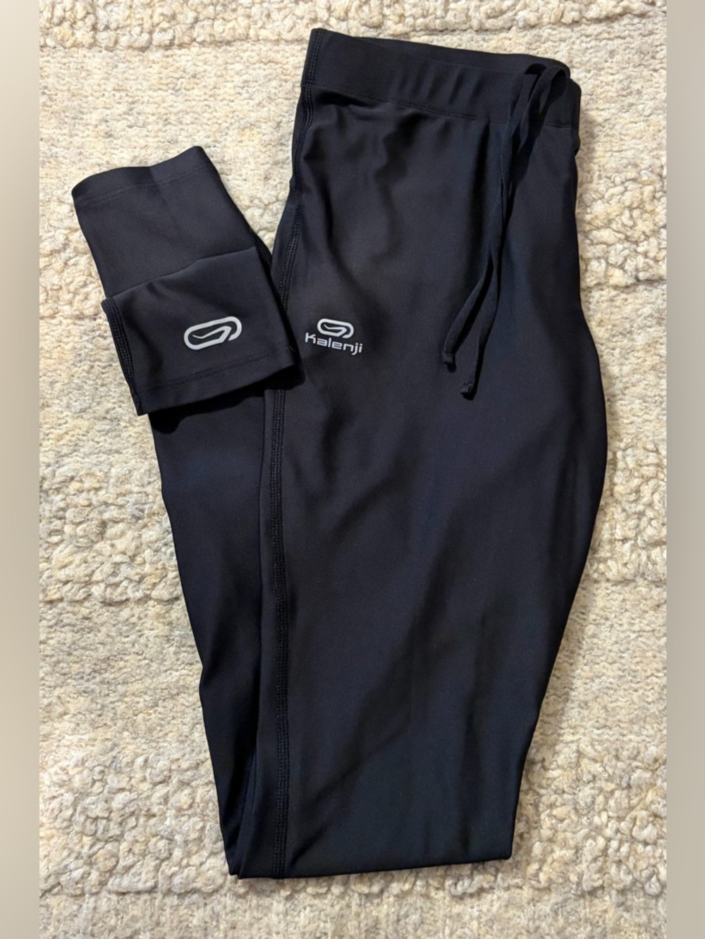 Kalenji Black Running Leggings Lightweight Athletic Pants Women’s S/M